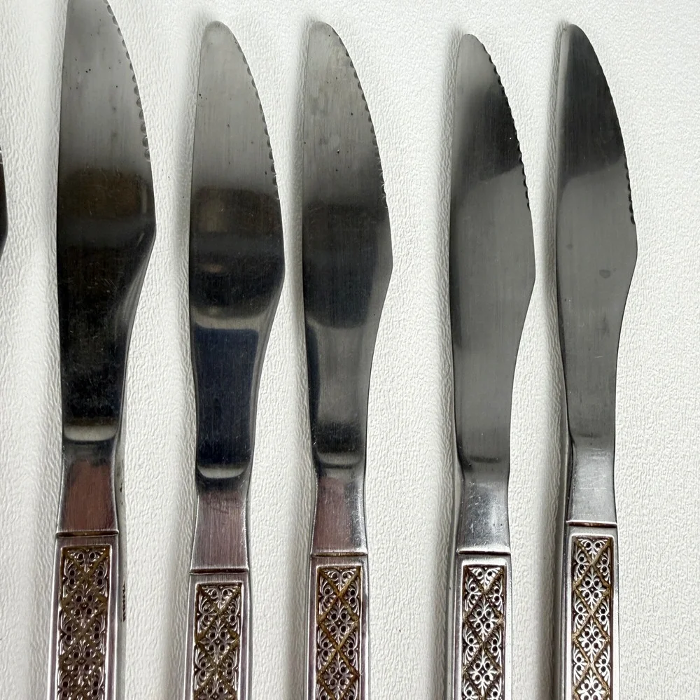 Rogers International Knives Vogue Pattern Set of 10 Mid Century Modern MCM